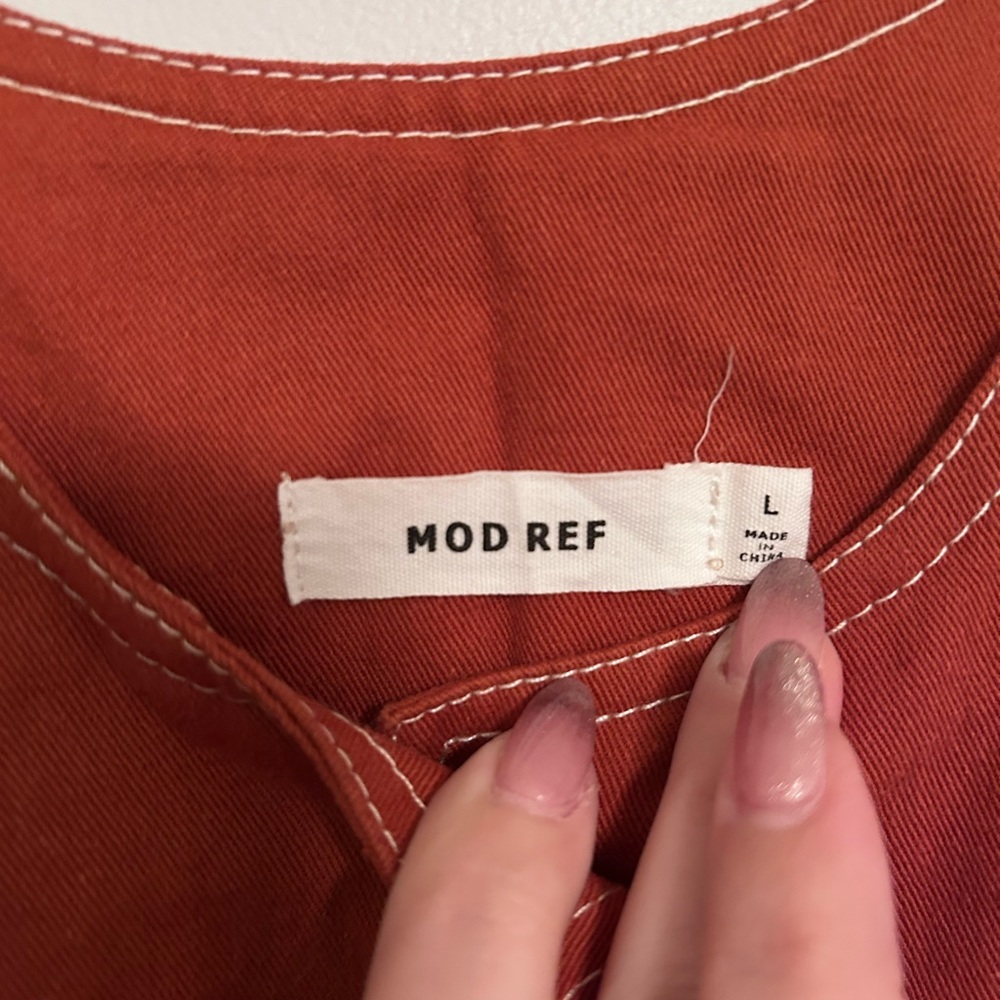 Mod Ref Button Down Dress In Rust - image 4